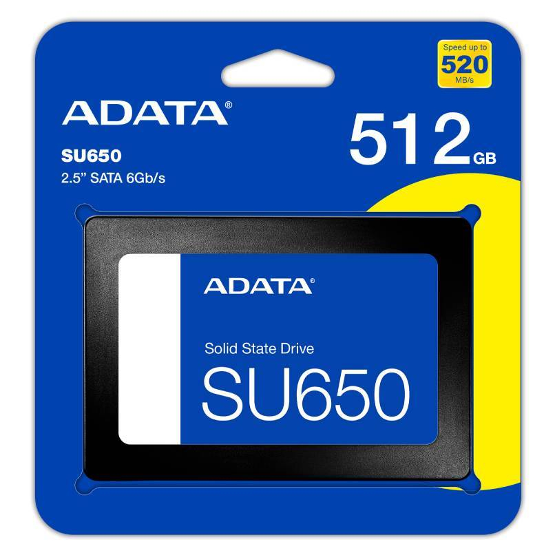 ADATA SU650 512GB 3D NAND SATA 2.5 R520MB/W450MB SSD
