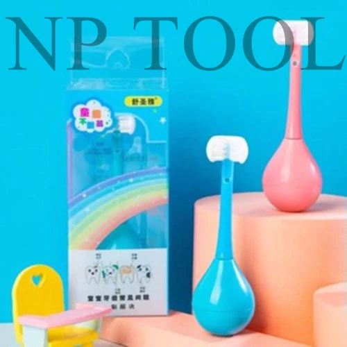 NP-555 แปรงสีฟันล้มลุก แปรงสีฟันซิลิโคนสามด้าน 3D สําหรับเด็ก(พร้อมจัดส่งในไทย)