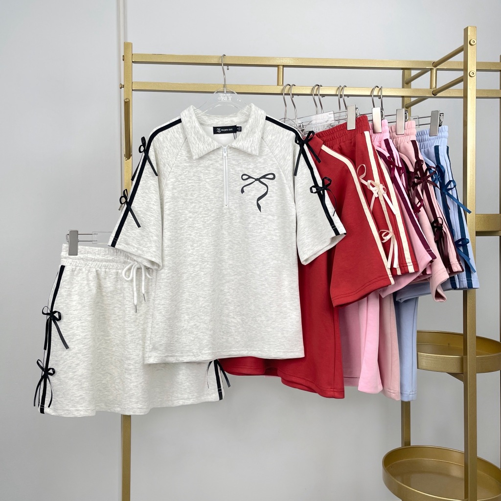 25 TWENTY FIVE เซ็ทกระโปรงซับในขาสั้น แขนยาว ผ้านิ่ม ใส่เที่ยว