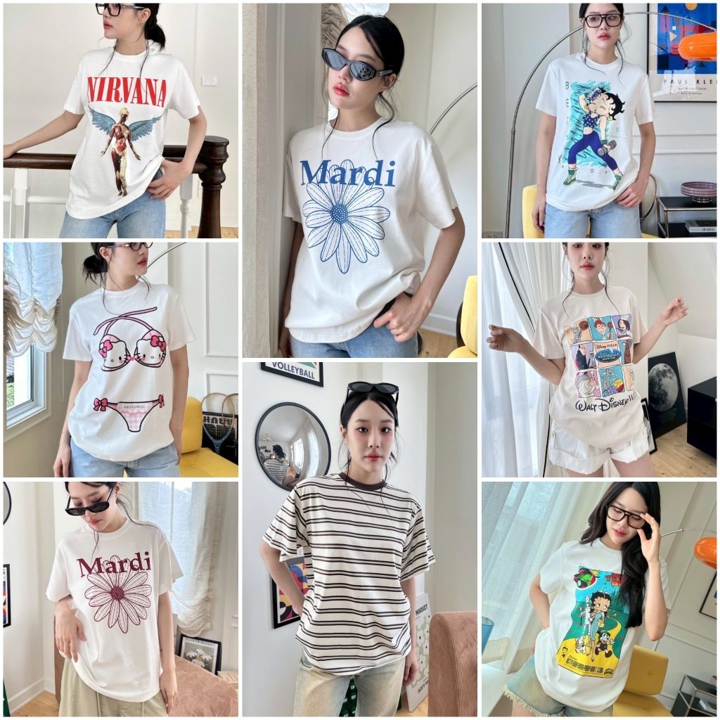 (Loh Tuโล๊ะตู้) 1/3 New เสื้อยืด งานวาเลน T-SHIRT VALEN / SEOULER🍒มีหลายลาย🍒