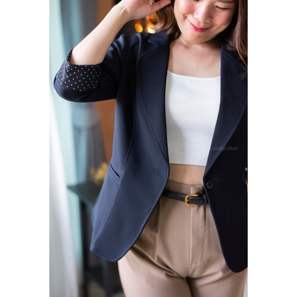 ms.cloudycotton - Perry Blazer เสื้อคลุมเบลเซอร์ แขน4ส่วน พับปลายแขนได้ ผ้าดี ยับยาก ทรงสวย - รูปที่ 3