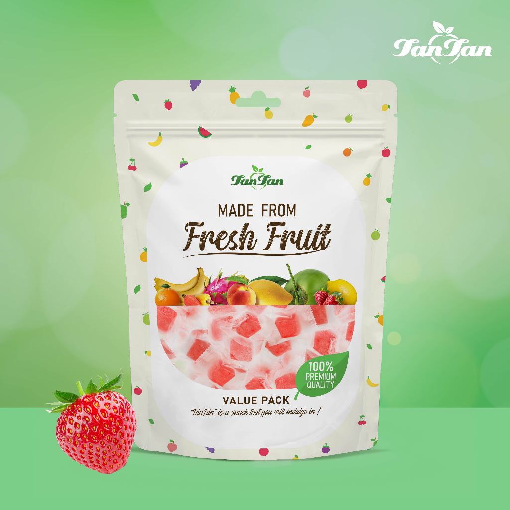 Strawberry Jelly ( Jelly Cube With Sugar Coated ) เยลลี่สตรอเบอรี่ ขนาด 1 กก.