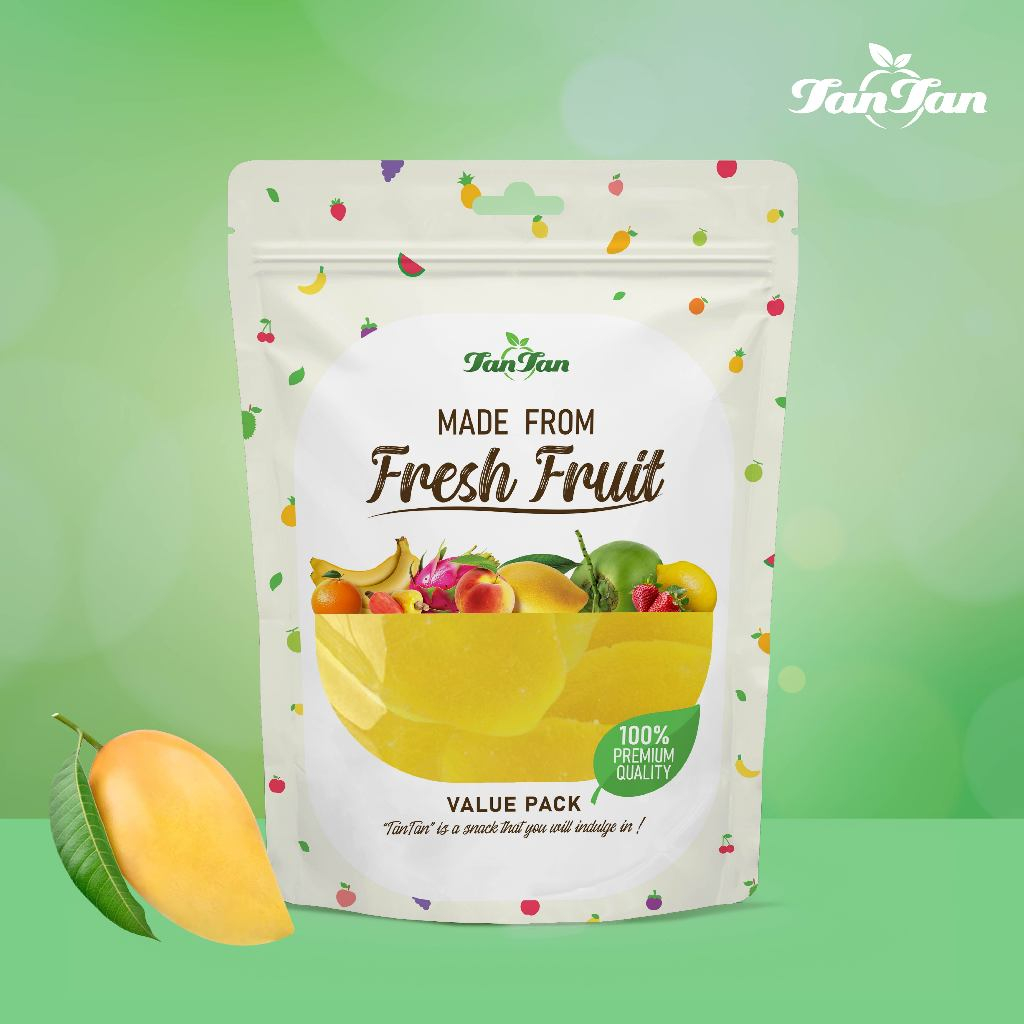 มะม่วงอบแห้งแบบสไลด์ (แต่งสีเหลือง) Dehydrated Mango Slice Yellow Color Added