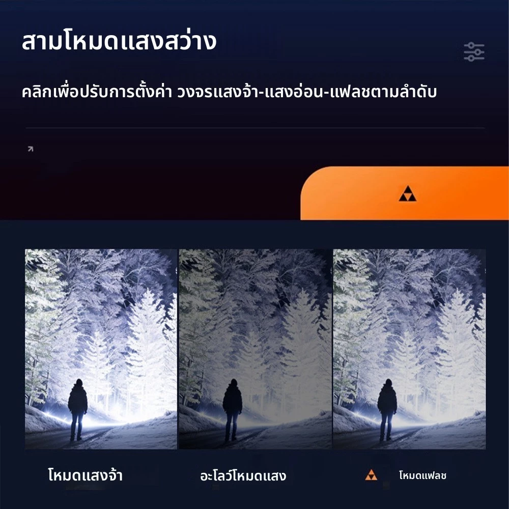 ไฟฉายแรงสูง ชาร์จไฟได้ ซูมได้ กันน้ำ thumbnail 8
