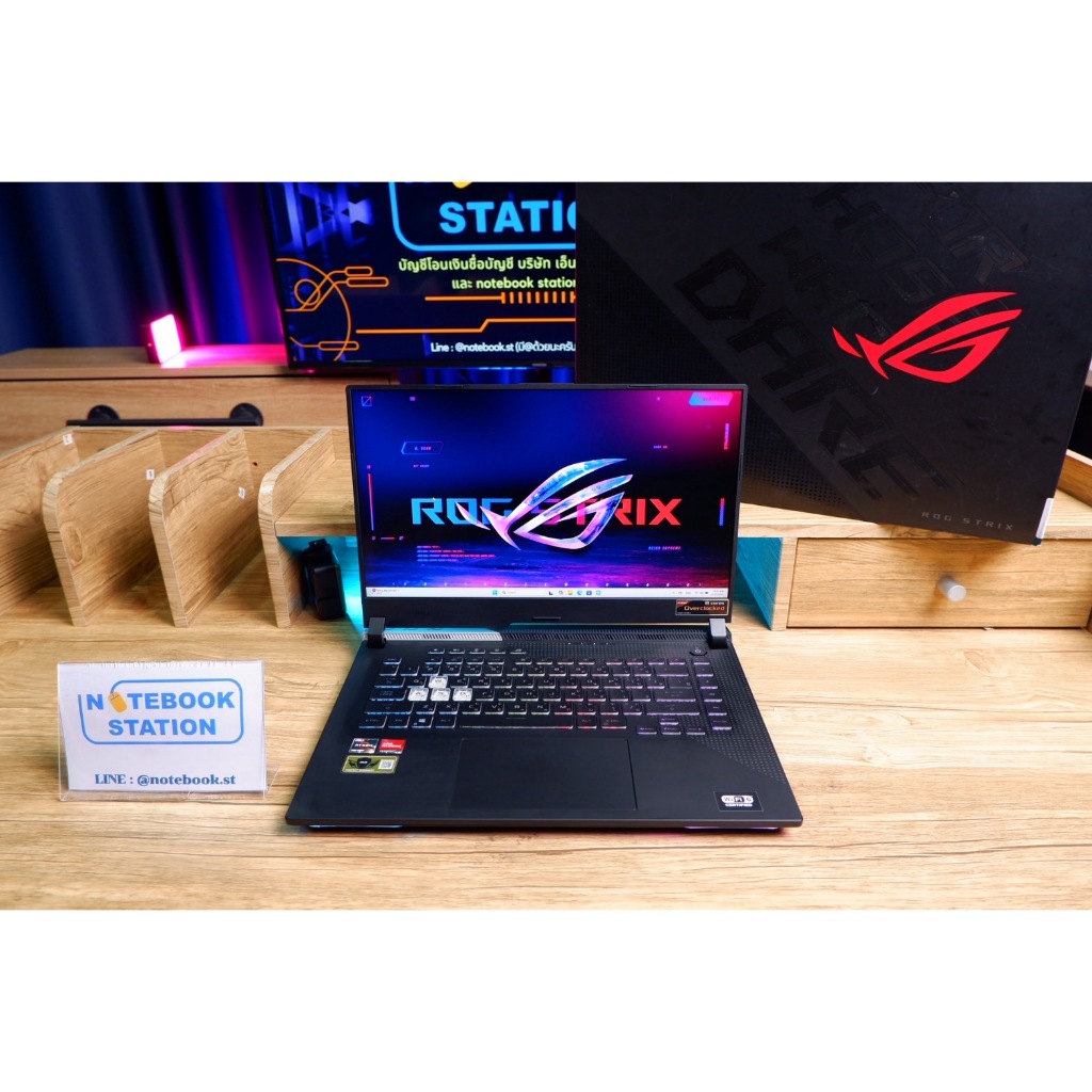 Asus ROG Strix G15 Ryzen9-5900HX การ์ดจอแยกRX6800M(12GB) Ram16 SSD1TB จอ15.6 2K 165Hz สเปคสูง ไฟRGBส
