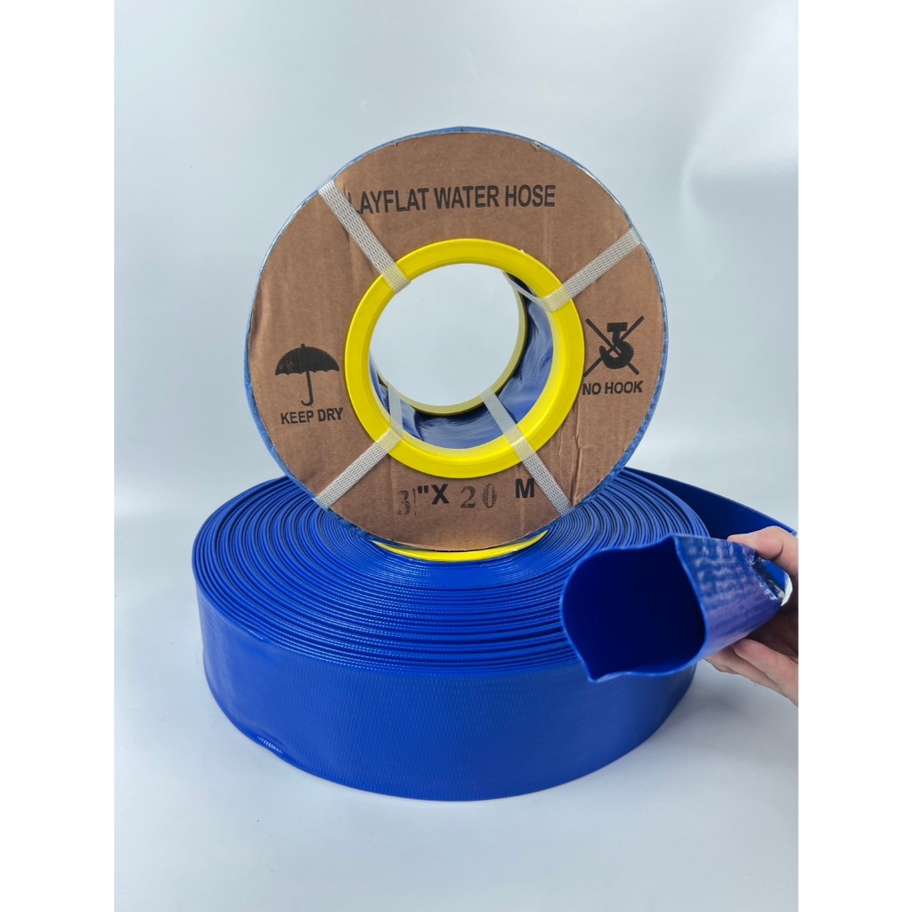 สายส่งน้ำ PVC ขนาด 2 นิ้ว (51mm) ยาว 10/20 ม. รุ่นหนา ทนแรงดันสูง สำหรับปั้มน้ำ แถมตัวรัดฟรี