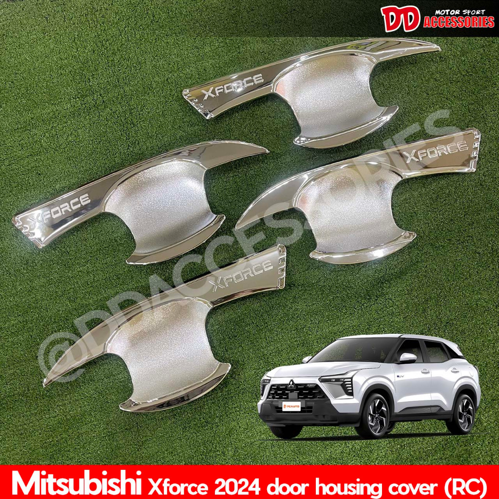 เบ้ามือเปิด กันรอยประตู  Mitsubishi Xforce 2023 2024 2025 สีชุบ/สีดำด้าน 4ชิ้น งานไทย RC