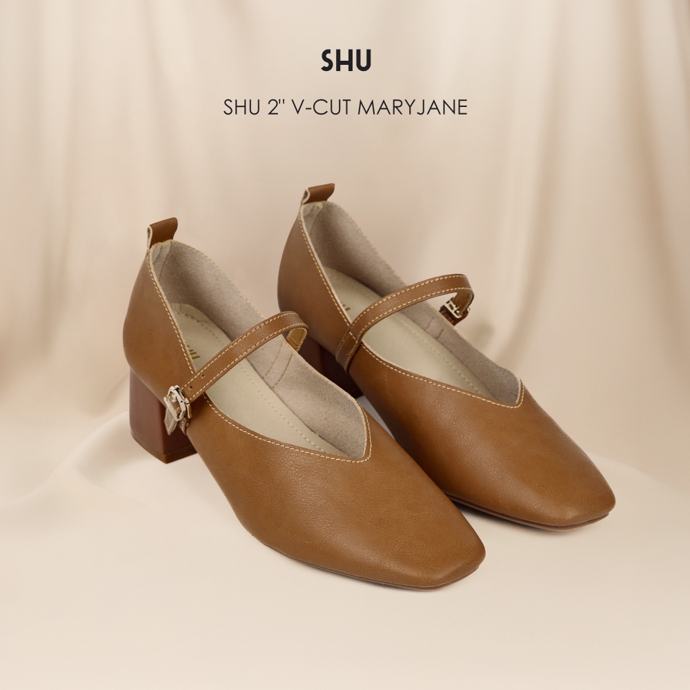 SHU 2" V-CUT MARYJANE รองเท้าส้นสูง