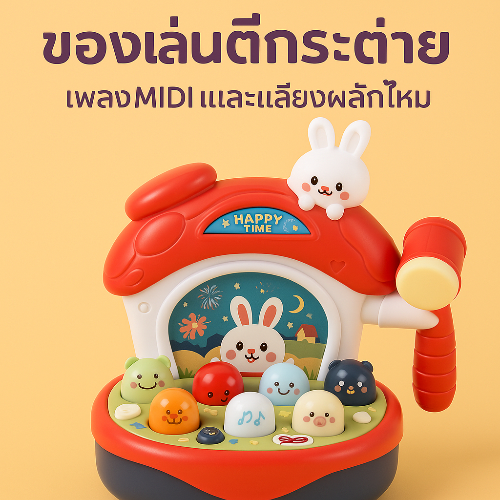🔥 ของเล่นตีตุ่นกระต่าย! 🐰🔨 ของเล่นเสริมพัฒนาการ ฝึกสมอง+ฝึกกล้ามเนื้อมือ 👶 แถมค้อนนุ่มปลอดภัย!