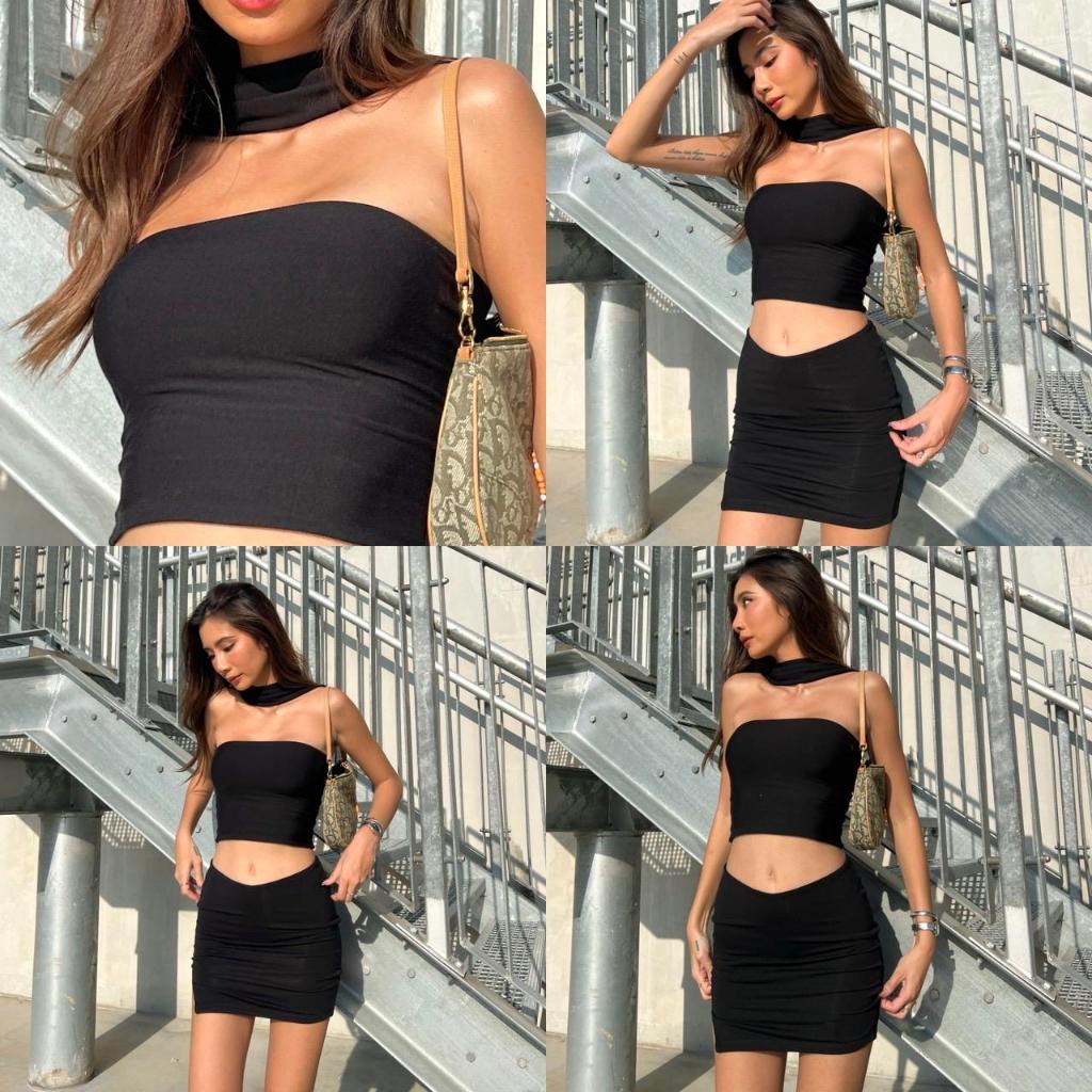 Atipa - Zorea Tube เกาะอกพันคอ เสื้อเกาะอก  ผ้าเรย่อน ยืดเยอะ ใส่สบาย