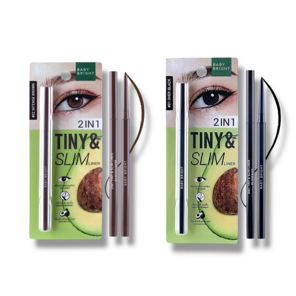 ((ME12 - 2 เฉดสี)) Baby Bright 2 in 1 Tiny & Slim Liner เบบี้ ไบร์ท ทูอินวัน ไทนี่ แอนด์ สลิมไลน์เนอร์