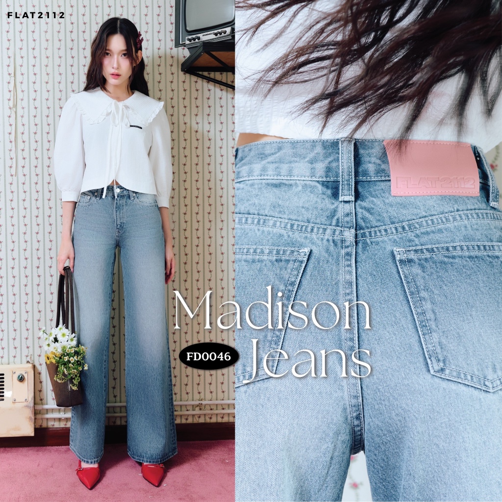 FLAT2112 FD0046 : MADISON JEANS กางเกงยีนส์ กางเกงยีนส์ขากระบอกใหญ่ ยีนส์