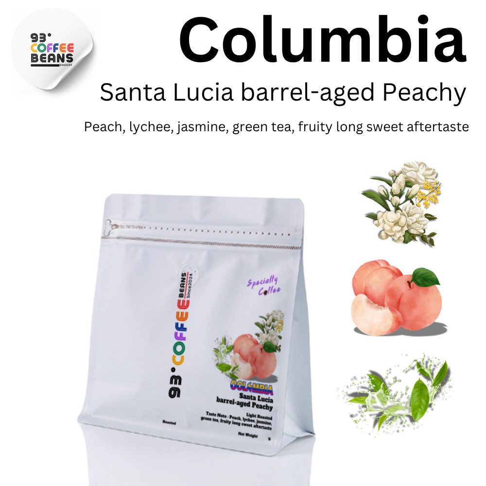 Columbia Santa Lucia barrel-aged Peachy By 93 Degree Coffee