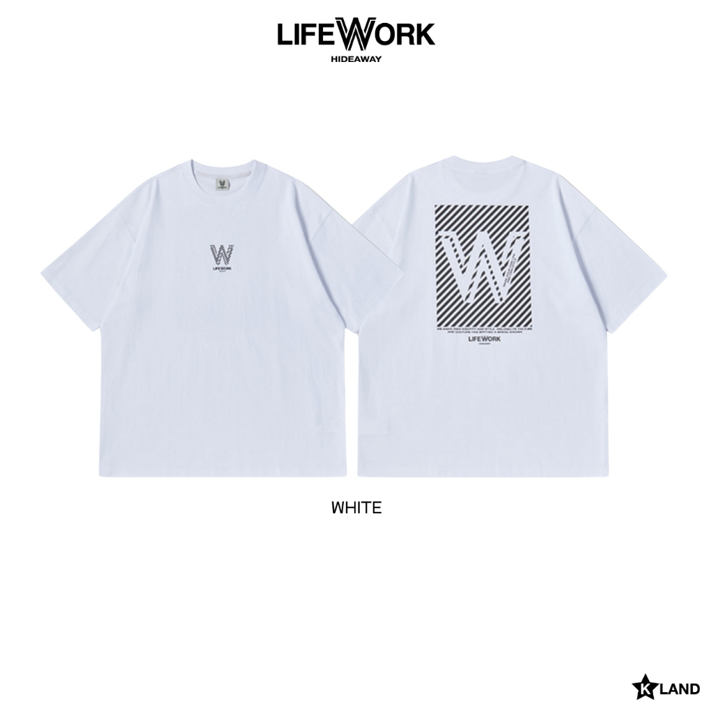 LIFEWORK W STRIPE SHORT SLEEVE T-SHIRT เสื้อไลฟ์เวิร์ค ตัวอักษร W แขนสั้น คอกลม (LWK24TS0031U) - รูปที่ 2