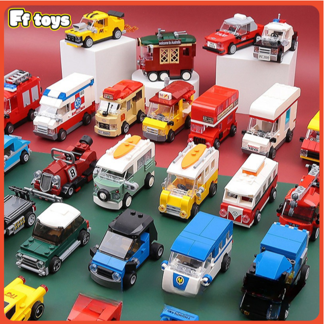 🚙ตัวต่อรถเล็ก ตัวต่อ แบบต่างๆ 3D รถดับเพลิง แข่งรถ รถแฮมเบอร์เกอร์  DIY ประกอบ  ของเล่นเด็ก ของขวัญ <FF toys>