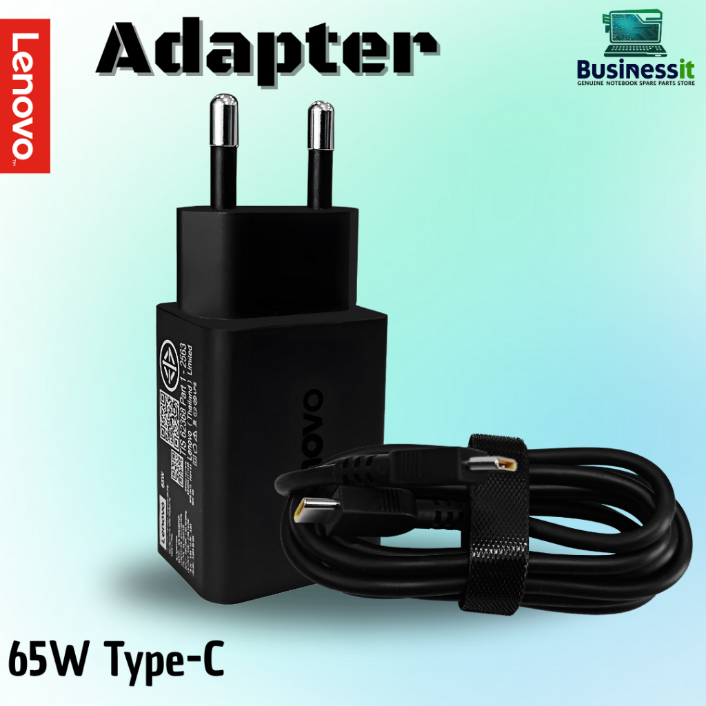 Adapter Lenovo ThinkPad E495 แท้ USB Type C 65W สายชาร์จโน๊ตบุ๊ค Lenovo