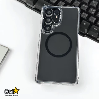 iStar เคสใสขอบดำ เลนส์กล้องตั้งได้ ป้องกันการชน For Samsung S26ultra S25ultra s25 s24ultra ซัมซุง
