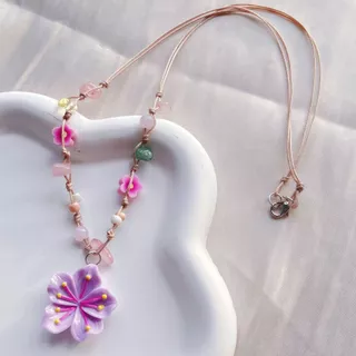 RibbonIsland🌺สร้อยคอโซ่ สร้อยคอพร้อมจี้ จี้ดอกไม้ วินเทจ สไตล์เกาหลี สไตล์โบฮีเมียน หลากสี ลูกปัด สีสันสดใส ใส่ไปทะเล