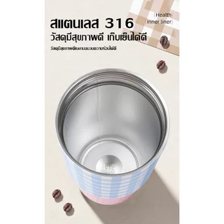 ลายเชอร์รี่ แก้วเก็บความเย็น สแตนเลสแท้ ขนาด710ML พร้อมที่จับ และฝาปิดหลอด เก็บเย็น-ร้อนได้นาน-226