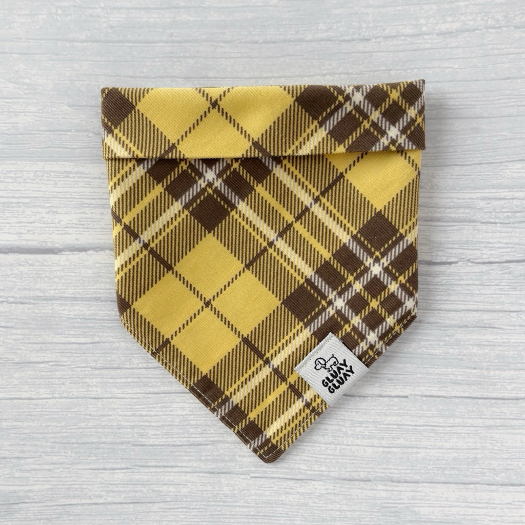 GLUAY GLUAY - ผ้าพันคอหมาแมว ผ้าพันคอสัตว์เลี้ยง -Plaid & Patch- ผ้าลูกฟูกญี่ปุ่นนุ่มๆ
