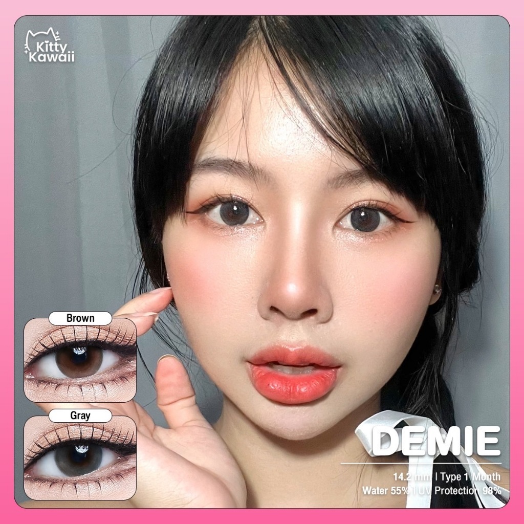 Kitty kawaii รุ่น Demie คอนแทคเลนส์ รายเดือน ค่าอมน้ำ55%
