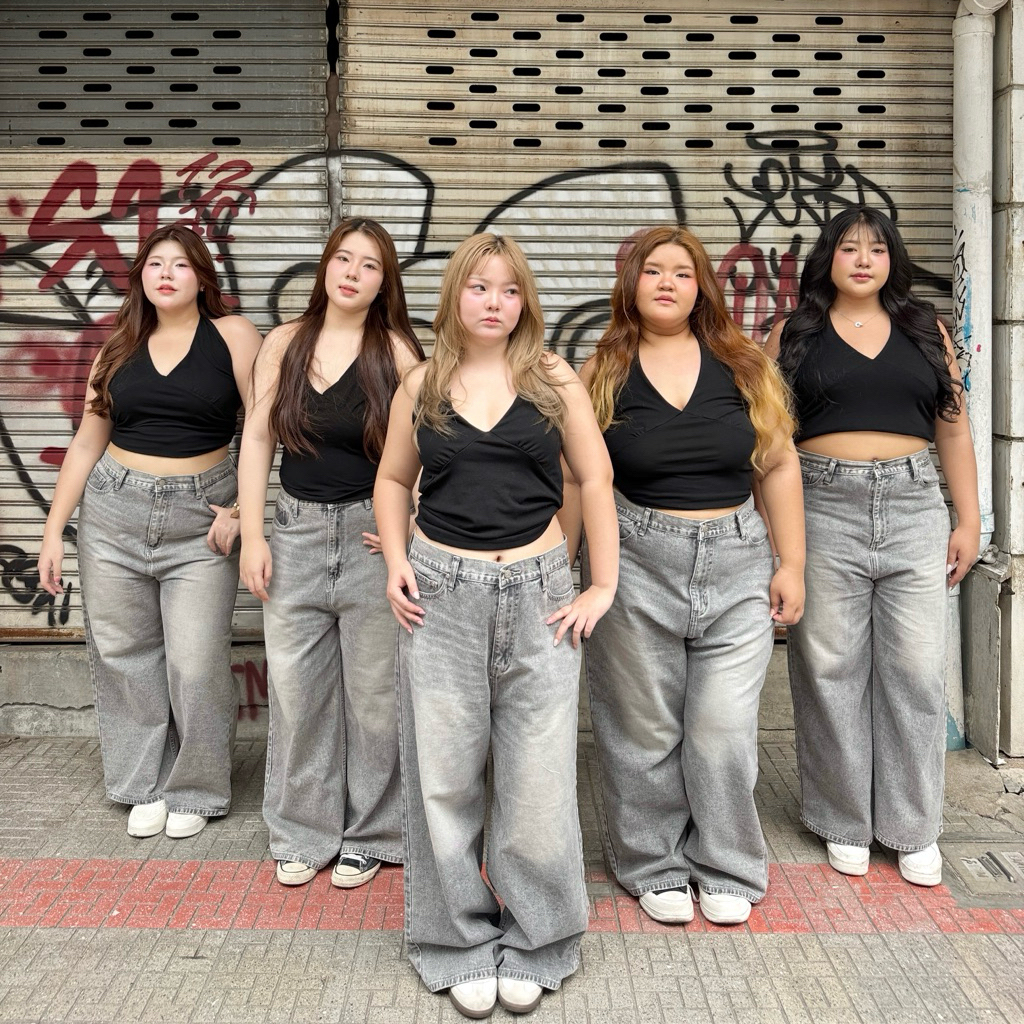 Smoky chubby Jeans🩶”ยีนส์เอวสูงสีฝุ่นสาวอวบเจ้าแรก"