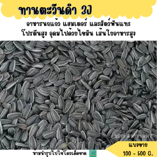 **ดำ 3J**เมล็ดทานตะวันดำ (แบ่งขาย 500 G.-1 KG.) อาหารนกและสัตว์ฟันแทะ