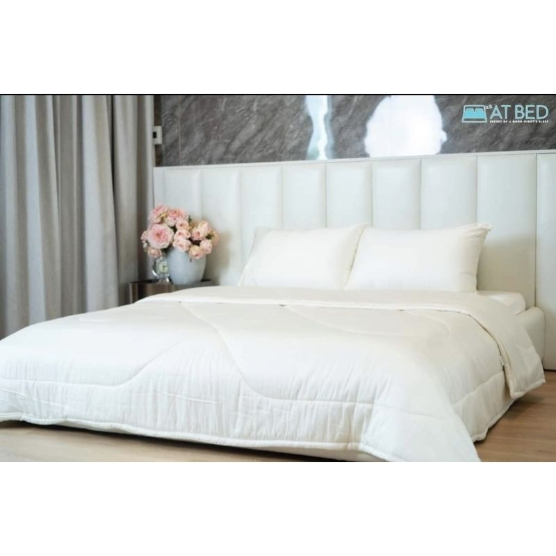 ชุดผ้าปู-ผ้าห่มนวม At Bed เนื้อผ้า Bamboo 100% ทอ 1000 เส้นด้าย สีครีม