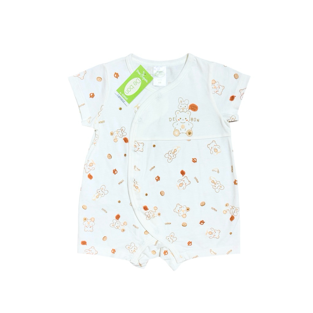 Debon Organic By Enfant เดอ บอน อองฟองต์ ลายใหม่ ชุดบอดี้สูท บอดี้หมีสั้น สำหรับเด็กแรกเกิด-6เดือน