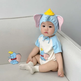 🚚สต็อกไทย ส่งไว 24 ชม romper ชุดทารกชุดช้างสำหรับทารกแรกเกิด ผ้าฝ้าย 0-18 เดือน ฤดูร้อน ชุดถ่ายรูปสวยงามสำหรับทารกแรกเกิ