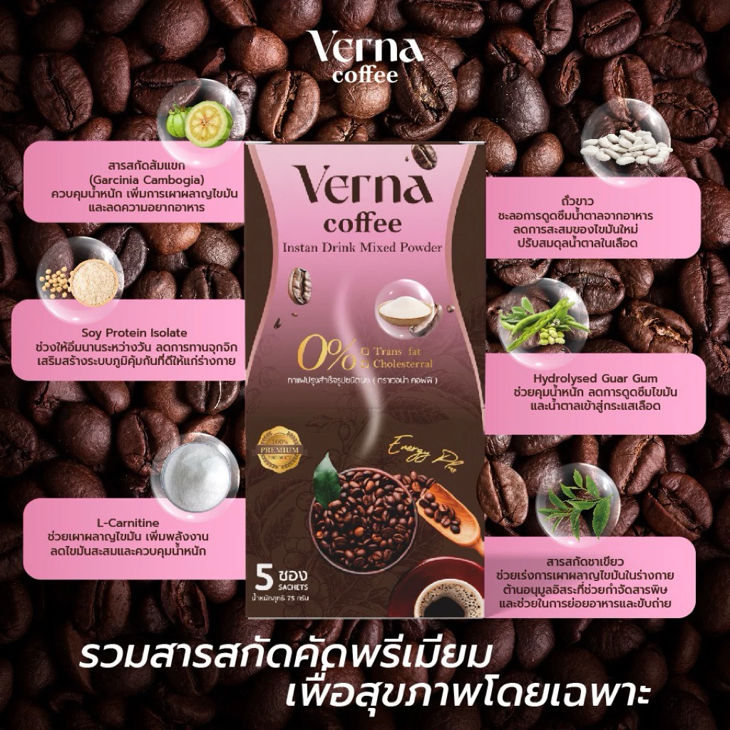 {กาแฟ 3 กล่อง} Verna Coffee กาแฟเวอน่า คุมหิว อิ่มนาน thumbnail 5