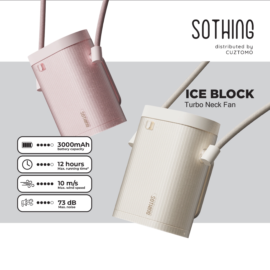 พัดลมเทอร์โบแบบคล้องคอ SOTHING ENGINE ICE BLOCK ลมแรง เย็นจัด แบตอึด ใช้ได้หลากหลาย รับประกัน 1 ปี