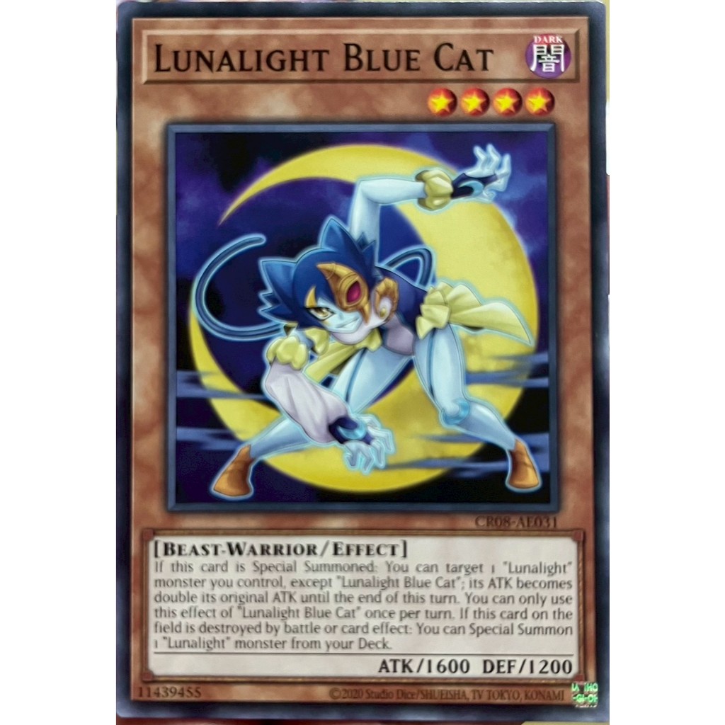 Yugioh Asia-Eng [CR08-AE031] Lunalight Blue Cat (Common) การ์ดยูกิแท้ถูกลิขสิทธิ์