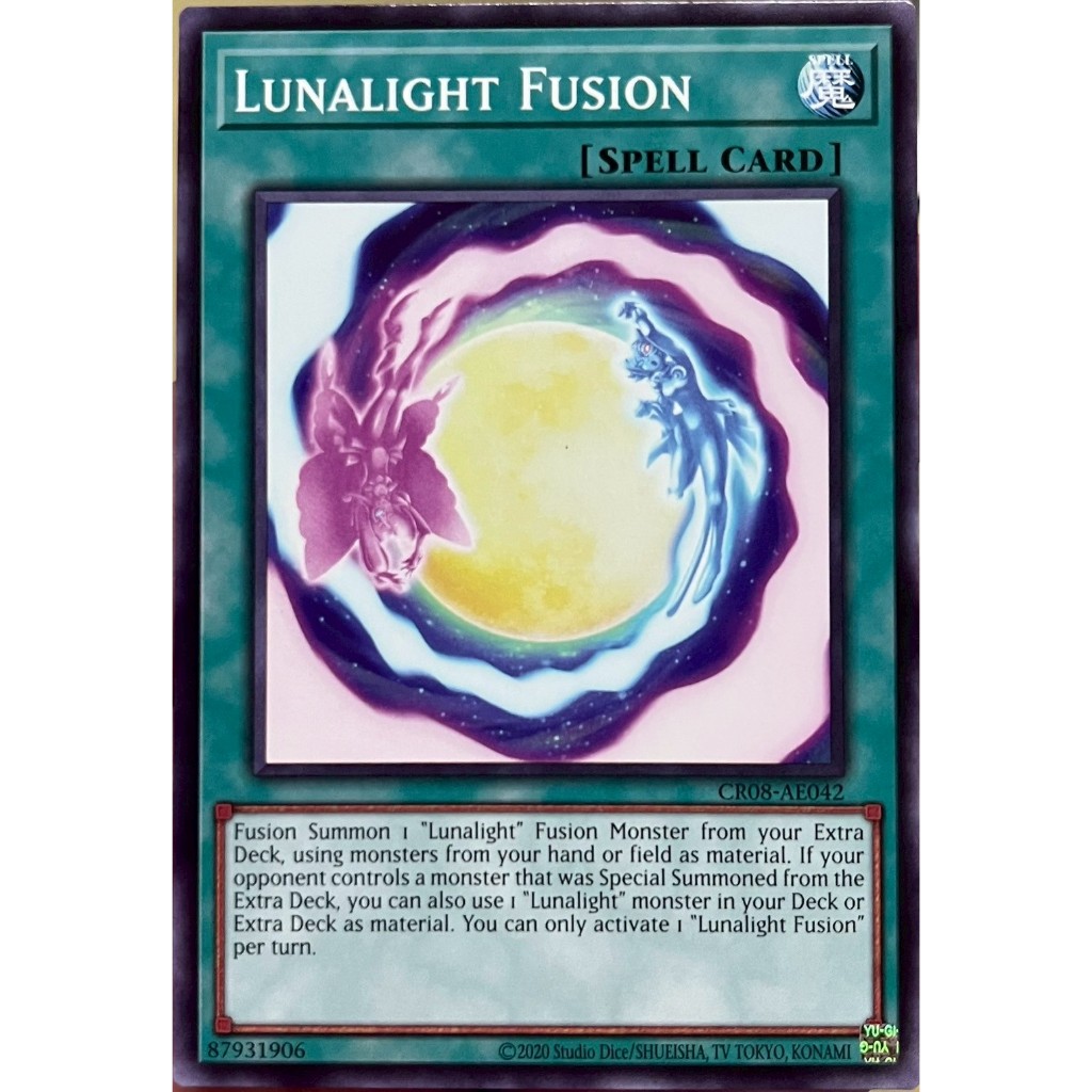 Yugioh Asia-Eng [CR08-AE042] Lunalight Fusion (Common) การ์ดยูกิแท้ถูกลิขสิทธิ์
