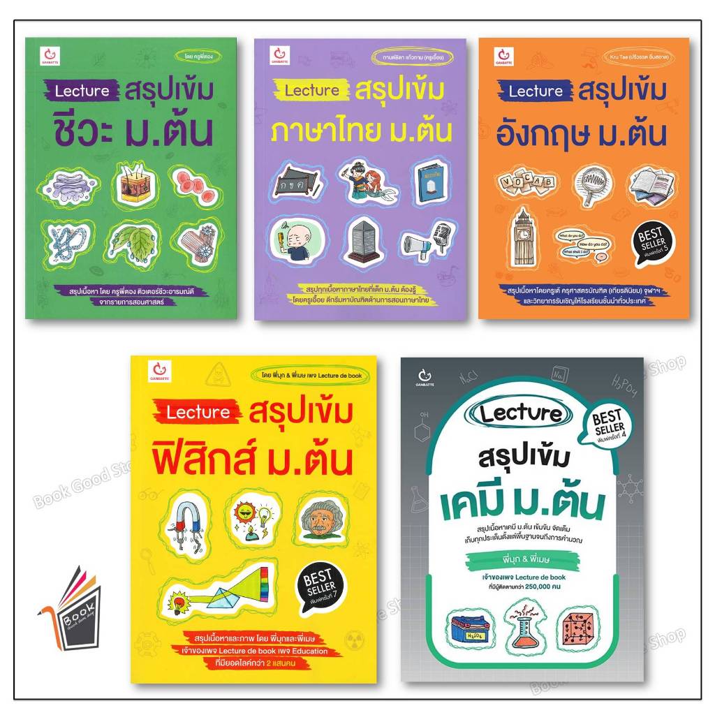 หนังสือ Lecture สรุปเข้มชีวะ / สรุปเข้มภาษาไทย / สรุปเข้มอังกฤษ/ สรุปเข้มฟิสิกส์ /สรุปเข้มเคมี