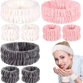 ที่คาดผม🎀💕Hairband สําหรับอาบน้ํา แถบคาดศีรษะสปาผ้านุ่มพิเศษความยืดหยุ่นดี Vibrant สี Flannel ผู้หญิงแต่งหน้า