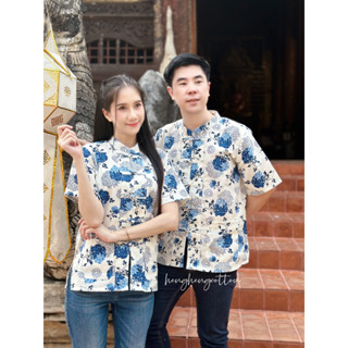 คอจีนแต่งลาย ใส่สบายใส่ได้ชายหญิง มีเก็บปลายทาง