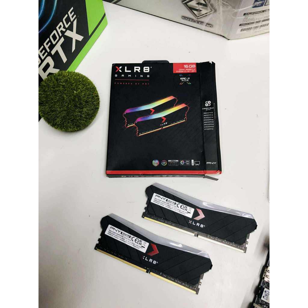 RAM PNY XLR8 Gaming 16GB (2x8GB) DDR4 DRAM 3200/3600MHz แรมพีซี ครบกล่อง ใช้งานปกติ ประกัน lifetime