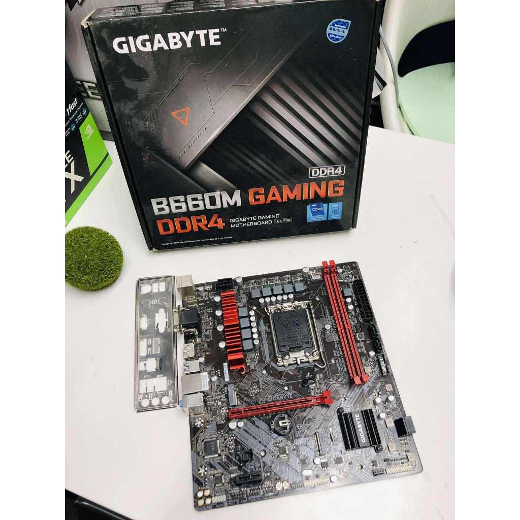 เมนบอร์ด Mainboard Gigabyte B660M Graming DDR4 (Socket 1700) สินค้าใช้งานแล้วสภาพดี มีฝาหลัง