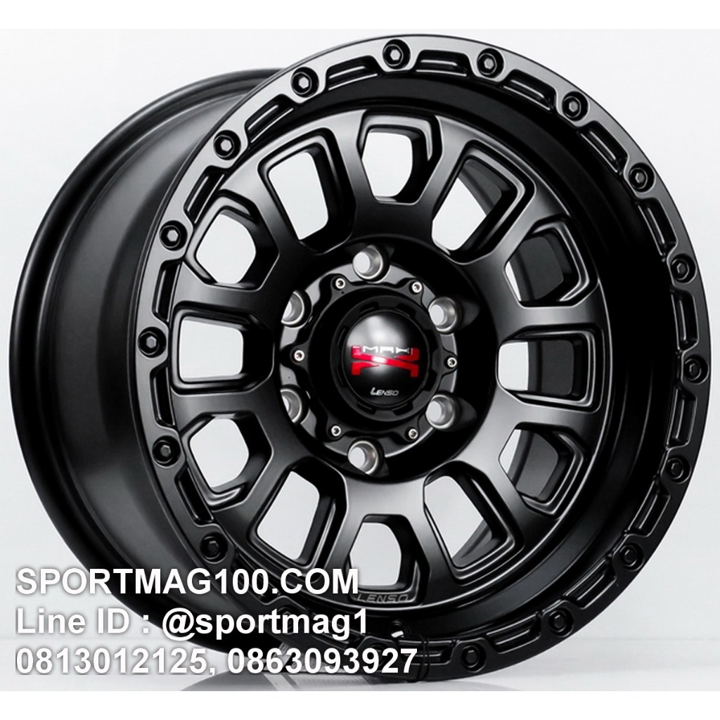 ล้อแม็กซ์ Lenso MAX X12 ขอบ16นิ้ว 6รู139.7 สีดำด้าน กว้าง8.5นื้ว Offset0 [17131]