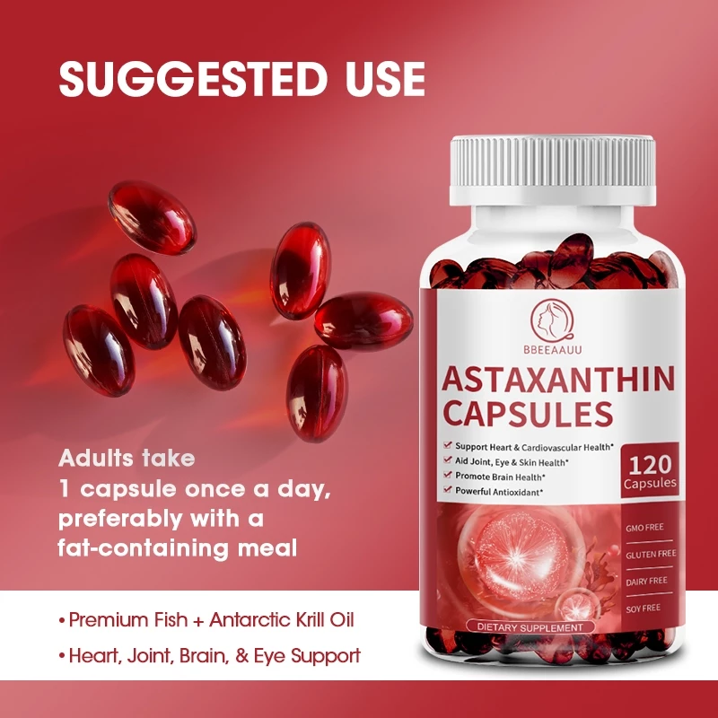 BBEEAAUU Astaxanthin แอสตาแซนธิน 120pcs x2 สารต้านอนุมูลอิสระ บำรุงหัวใจ สมอง ดวงตา thumbnail 6