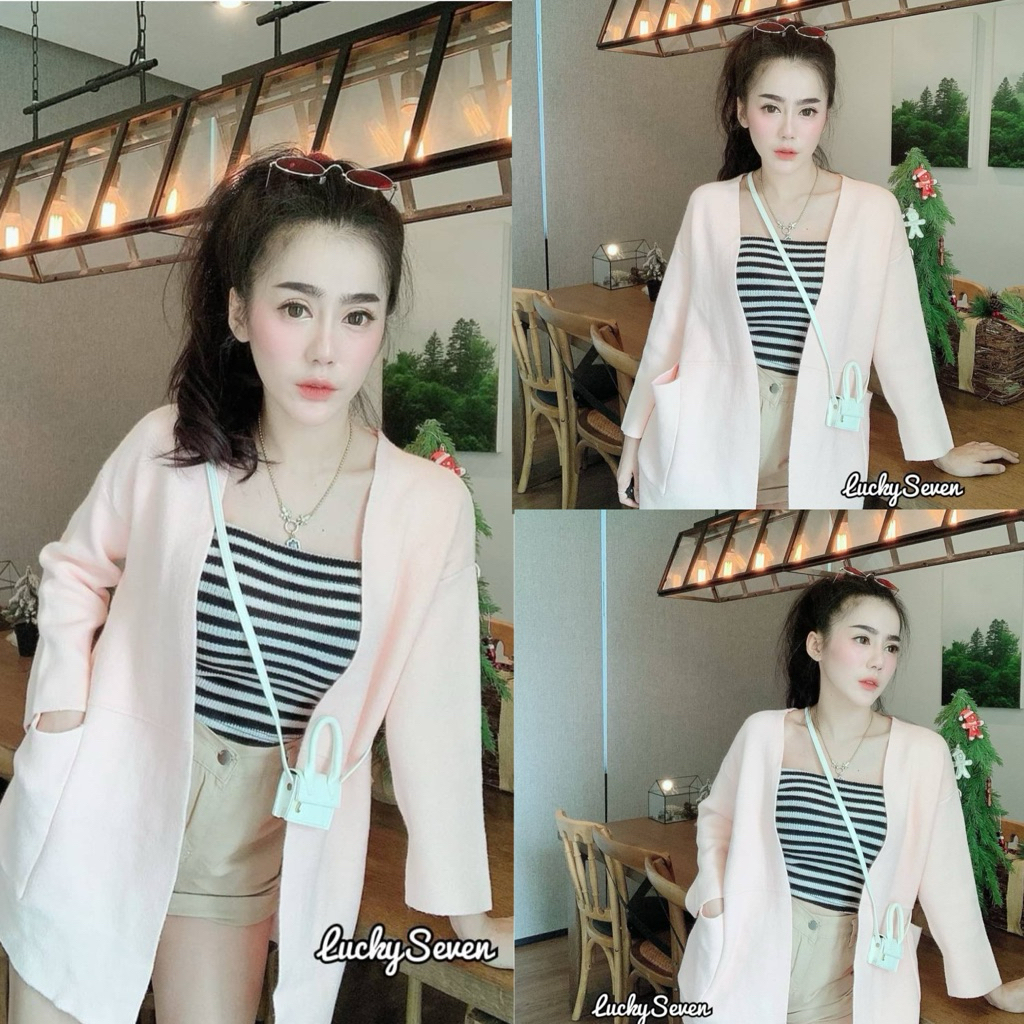 BY IRA เสื้อคลุมไหมพรม  โอเวอร์ไซส์  กระเป๋าข้าง  ผ้าดีมาก ใส่สบายสุดๆ