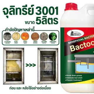 Bactcel 3001 5 ลิตร* กำจัดกลิ่นเหม็นส้วม ท่อตัน กำจัดไขมันบ่อดัก กำจัดกลิ่นเหม็น ละลายไขมัน แบคโตเซล