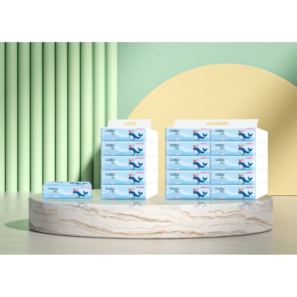 กระดาษ​ทิชชู่​ราคาถูก​  หนา3ชัน 210แผ่น/70ดึง สินค้าพร้อมส่งในไทย