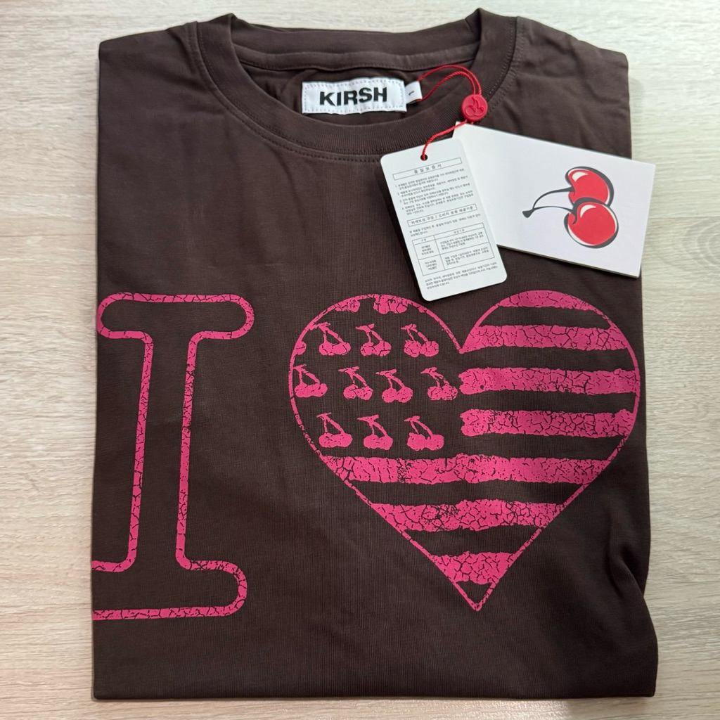เสื้อยืด KIRSH ของแท้ ใหม่ 🇰🇷 เสื้อยืดแขนสั้น Size 1 Kirsh cherry