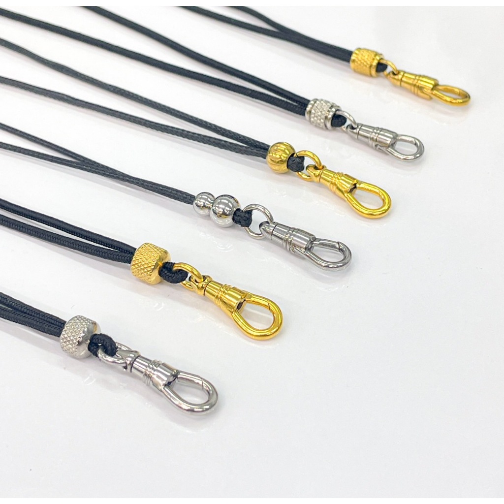 881 สร้อยพระ สร้อยเชือก งานเชือกรูด สร้อยเชือกพร้อมแต่งเม็ดสแตนเลสไม่ลอก ไม่ขึ้นสนิม  ถอดง่าย ตะขอมีทั้งสปริงและก้ามปู