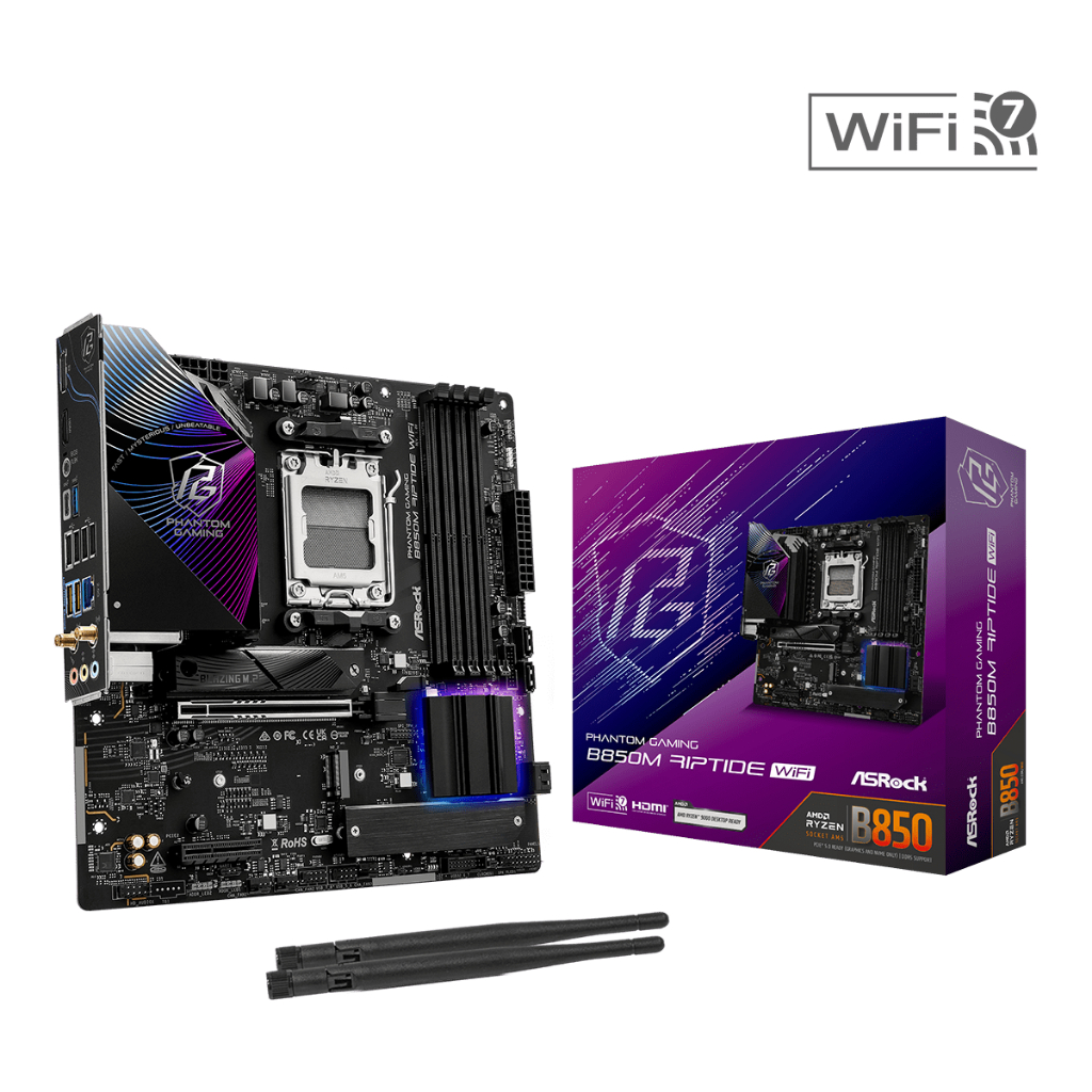 MAINBOARD (เมนบอร์ด) ASROCK B850M RIPTIDE WIFI - AMD SOCKET AM5 DDR5 MICRO-ATX