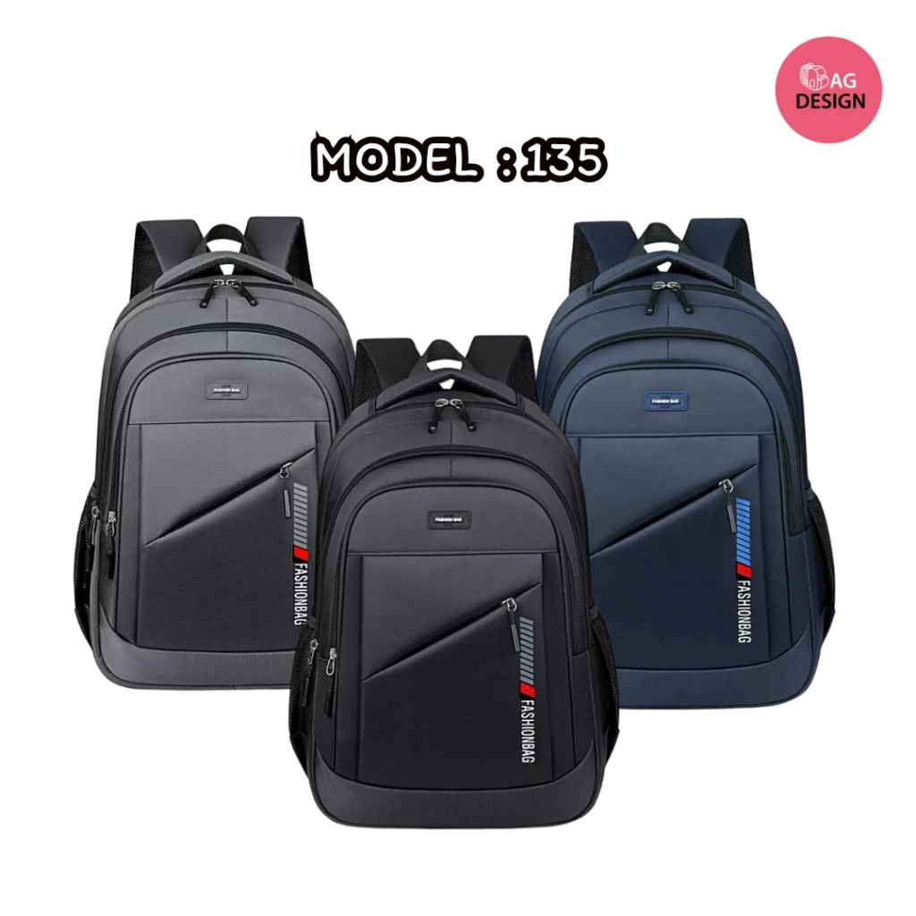 กระเป๋าสะพายหลัง กระเป๋าเป้เดินทาง คุณภาพสูง ใส่หนังสือเรียน ใส่โน๊ตบุ๊ค กันน้ำ ผ้า Oxford  รุ่น 135