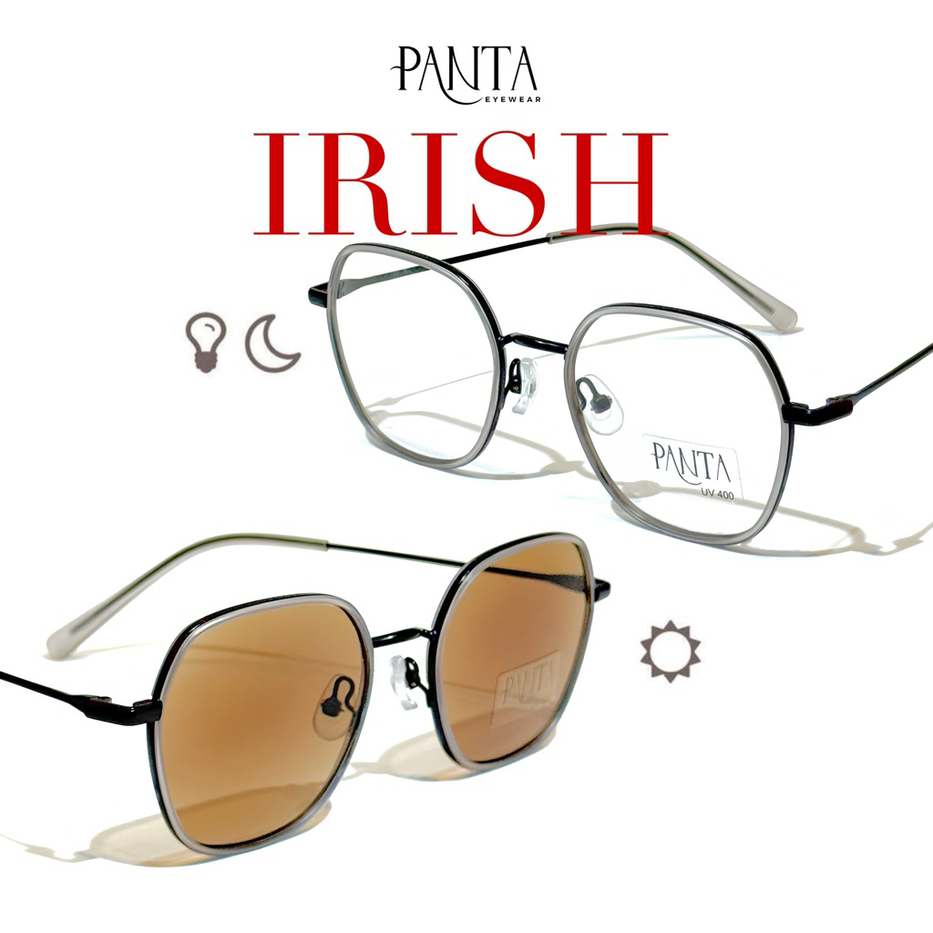 PANTA | IS รุ่น Irish (ไอริส) แว่นกรองแสงออกแดดเปลี่ยนสีชา + anti fog