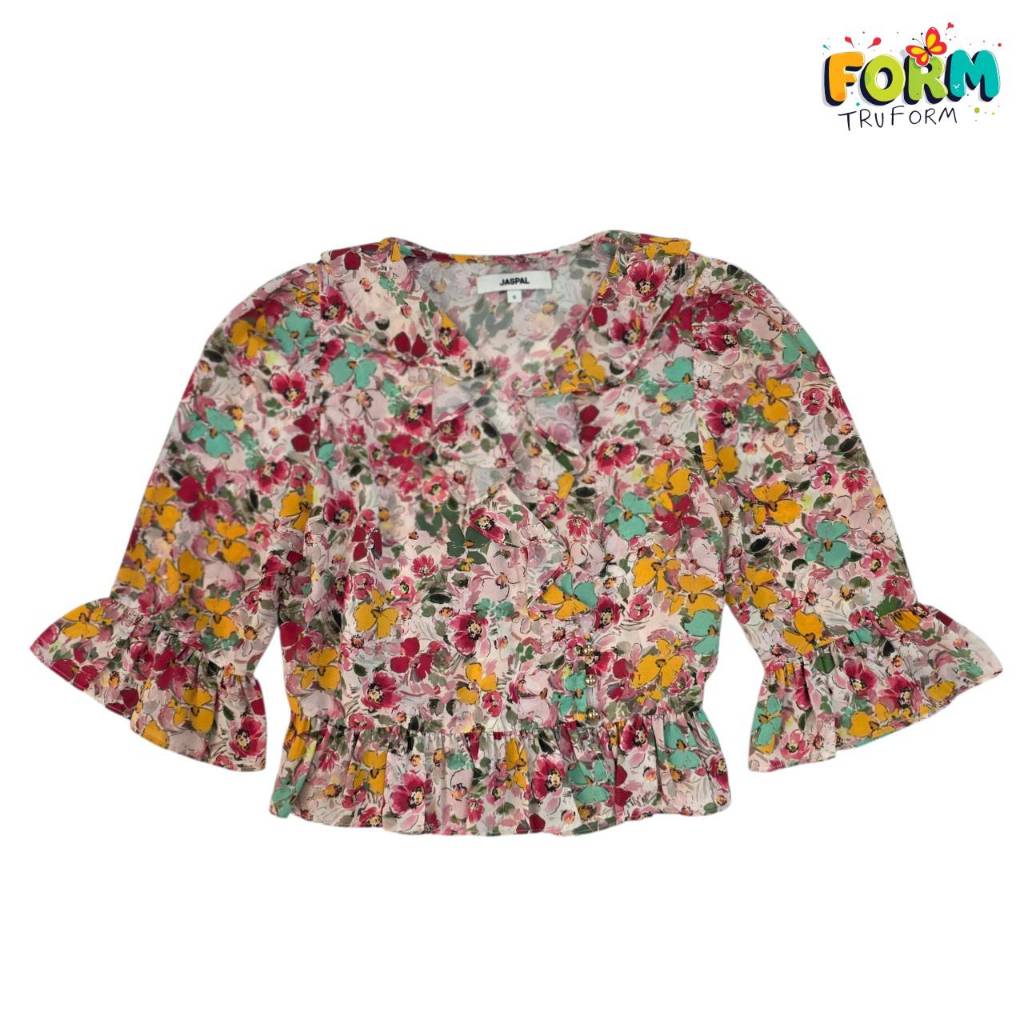 Jaspal เสื้อผู้หญิง เสื้อลายดอกไม้ เสื้อใส่ทำงานผู้หญิง size s